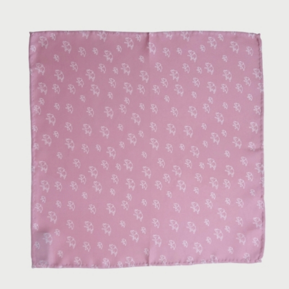 JIM THOMPSON New Silk Pocket Square Print Pink Mauve Background